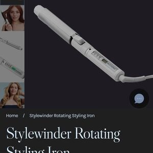 Bio Ionic White Rotating Styling Iron 1in